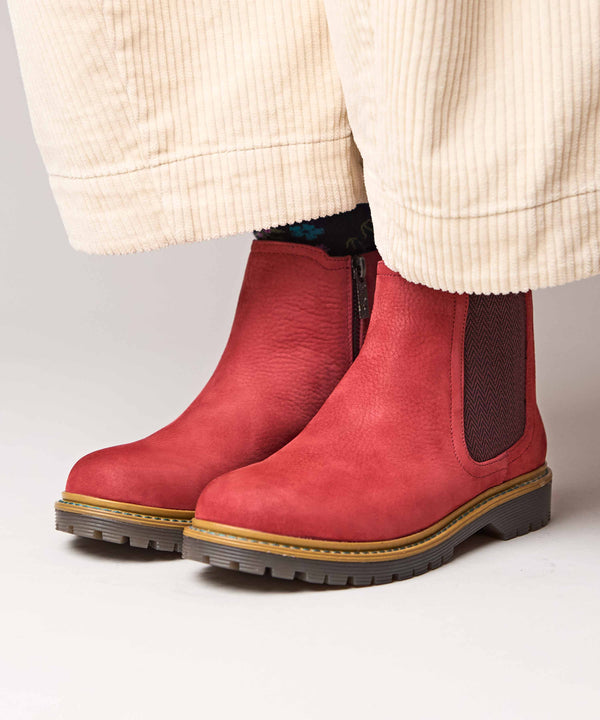 SKERRY 2 RED NUBUCK