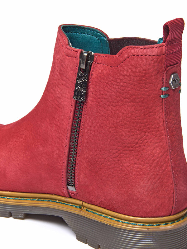 Red chunky Chelsea boot - SKERRY 2 RED NUBUCK