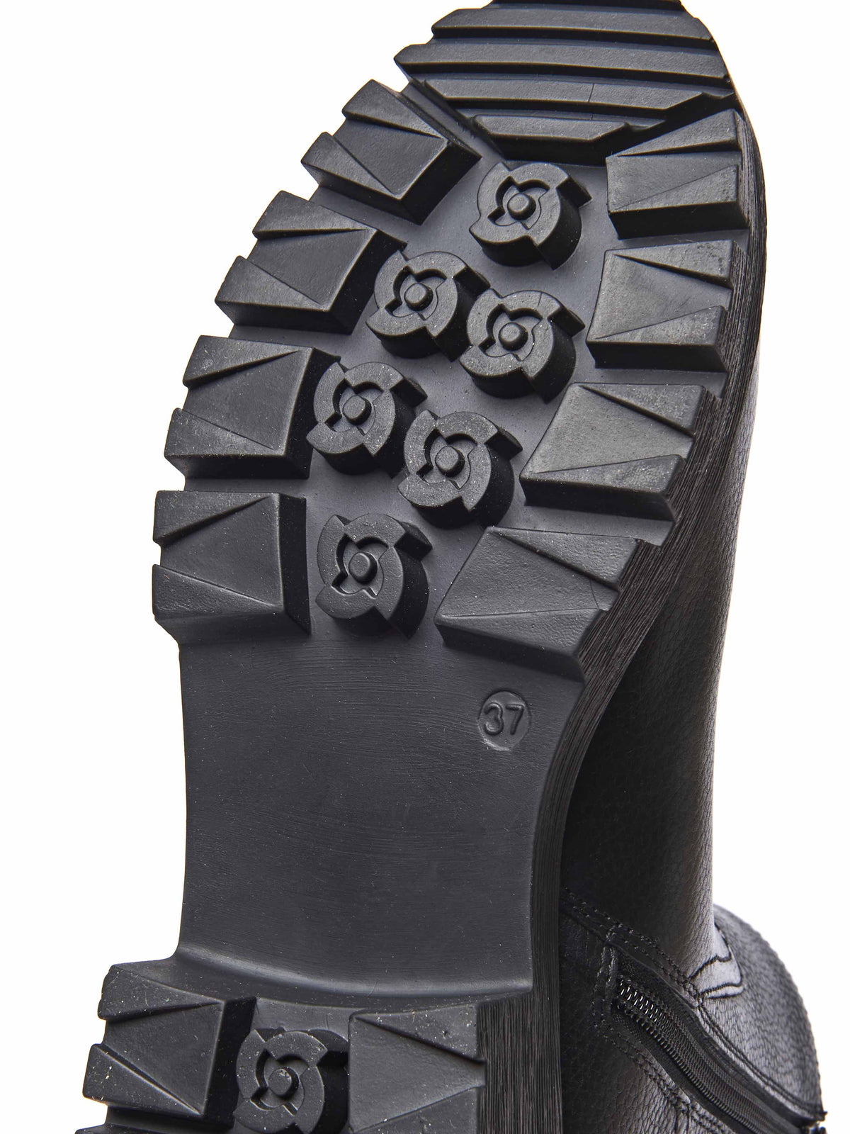 Black chunky biker boot - SEAMOUNT BLACK LEATHER