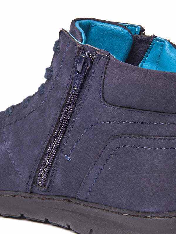 Blue adjustable ankle boot - SONJA 2 INDIGO NUBUCK