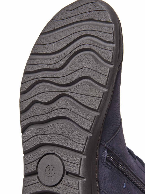 Blue adjustable ankle boot - SONJA 2 INDIGO NUBUCK