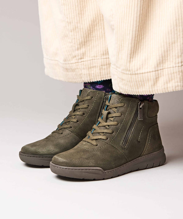 SONJA 2 OLIVE GREEN NUBUCK