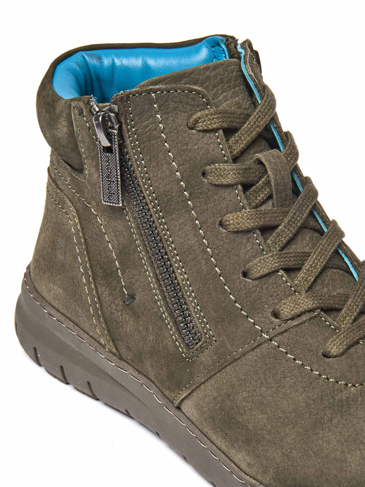 Green adjustable ankle boot - SONJA 2 OLIVE GREEN NUBUCK