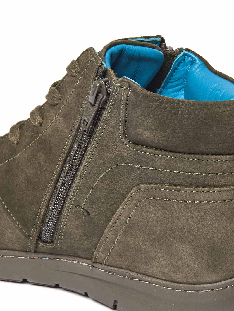 Green adjustable ankle boot - SONJA 2 OLIVE GREEN NUBUCK