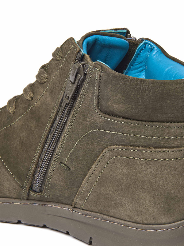 Green adjustable ankle boot - SONJA 2 OLIVE GREEN NUBUCK