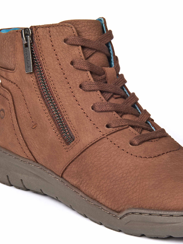 Brown adjustable ankle boot - SONJA 2 PECAN NUBUCK