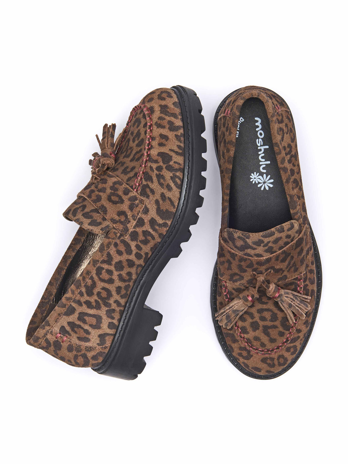 Brown dual-fit penny loafer - BLOOMER BROWN LEOPARD PRINT SUEDE