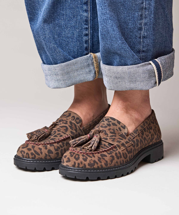 BLOOMER BROWN LEOPARD PRINT SUEDE