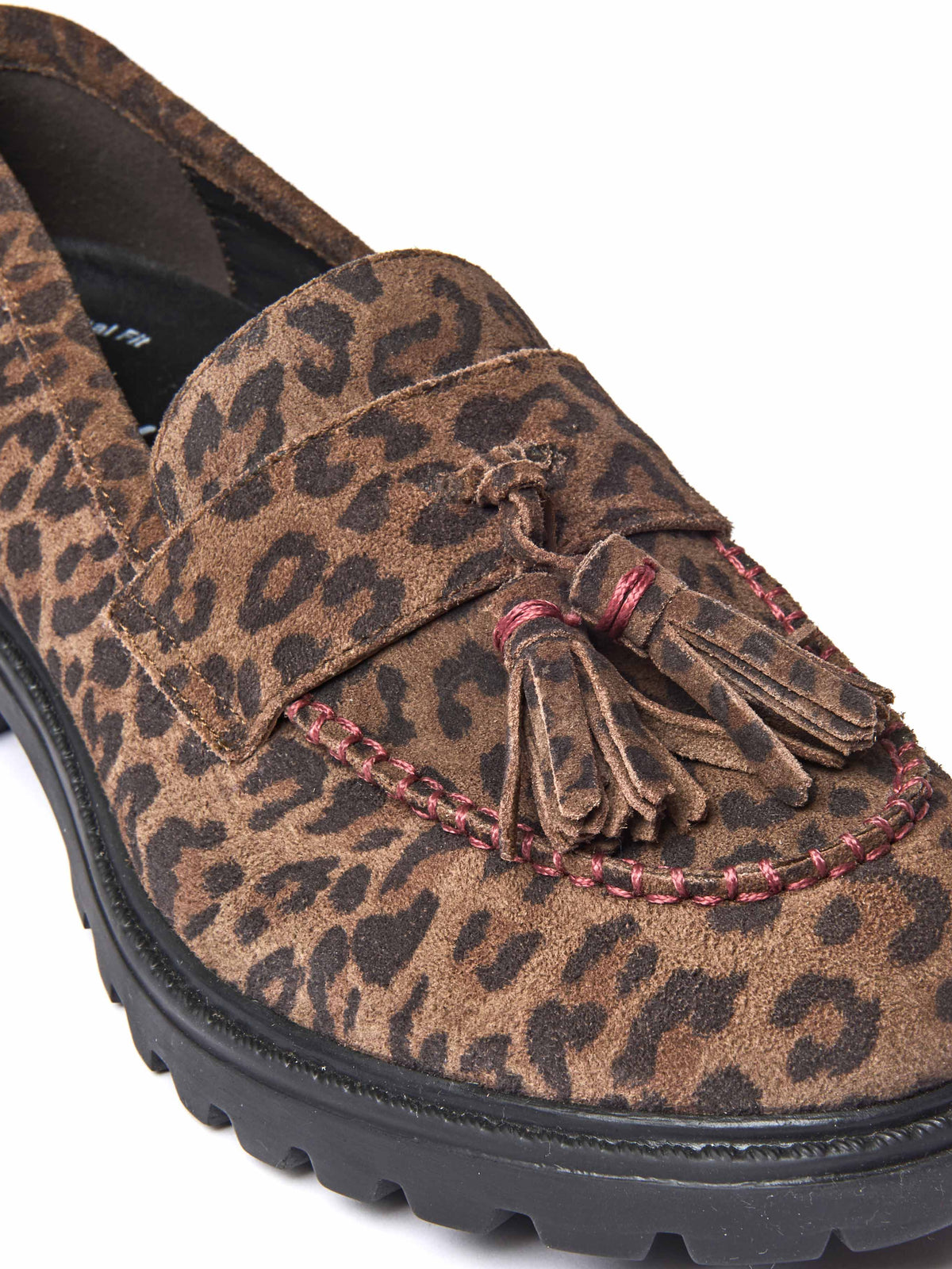 Brown dual-fit penny loafer - BLOOMER BROWN LEOPARD PRINT SUEDE
