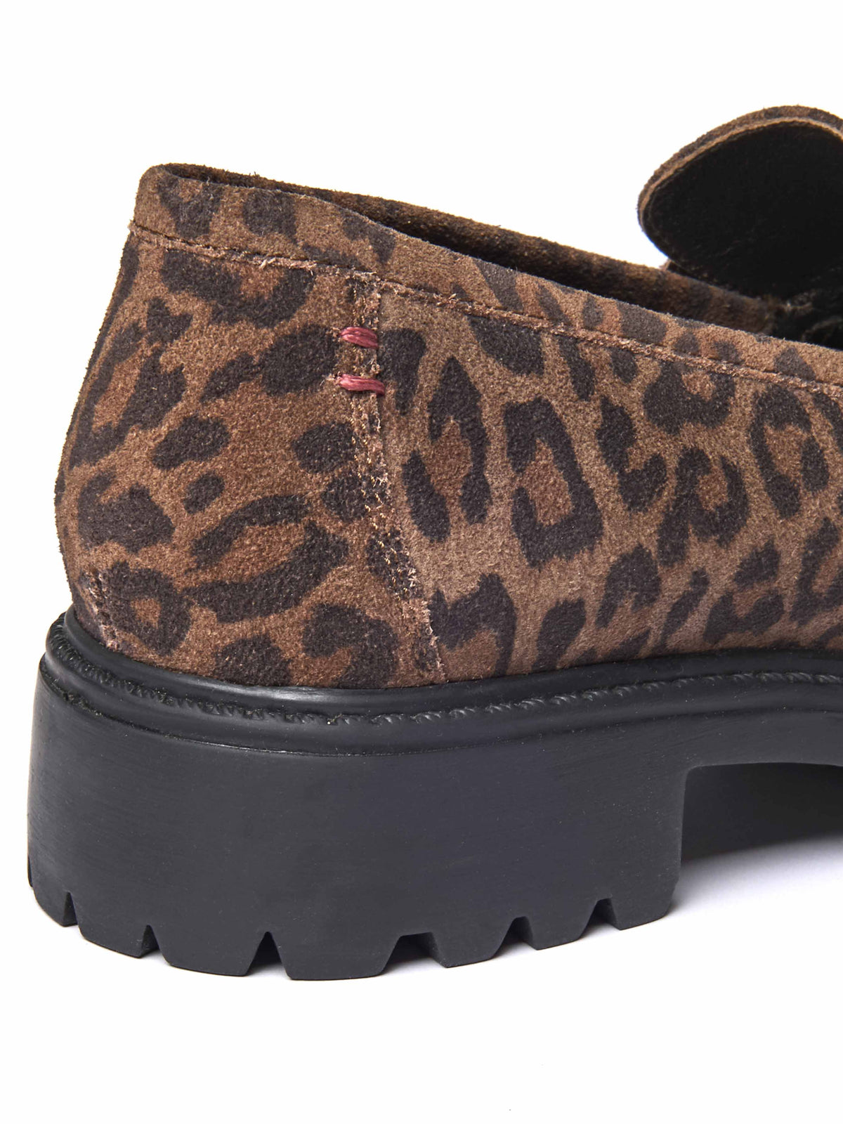 Brown dual-fit penny loafer - BLOOMER BROWN LEOPARD PRINT SUEDE