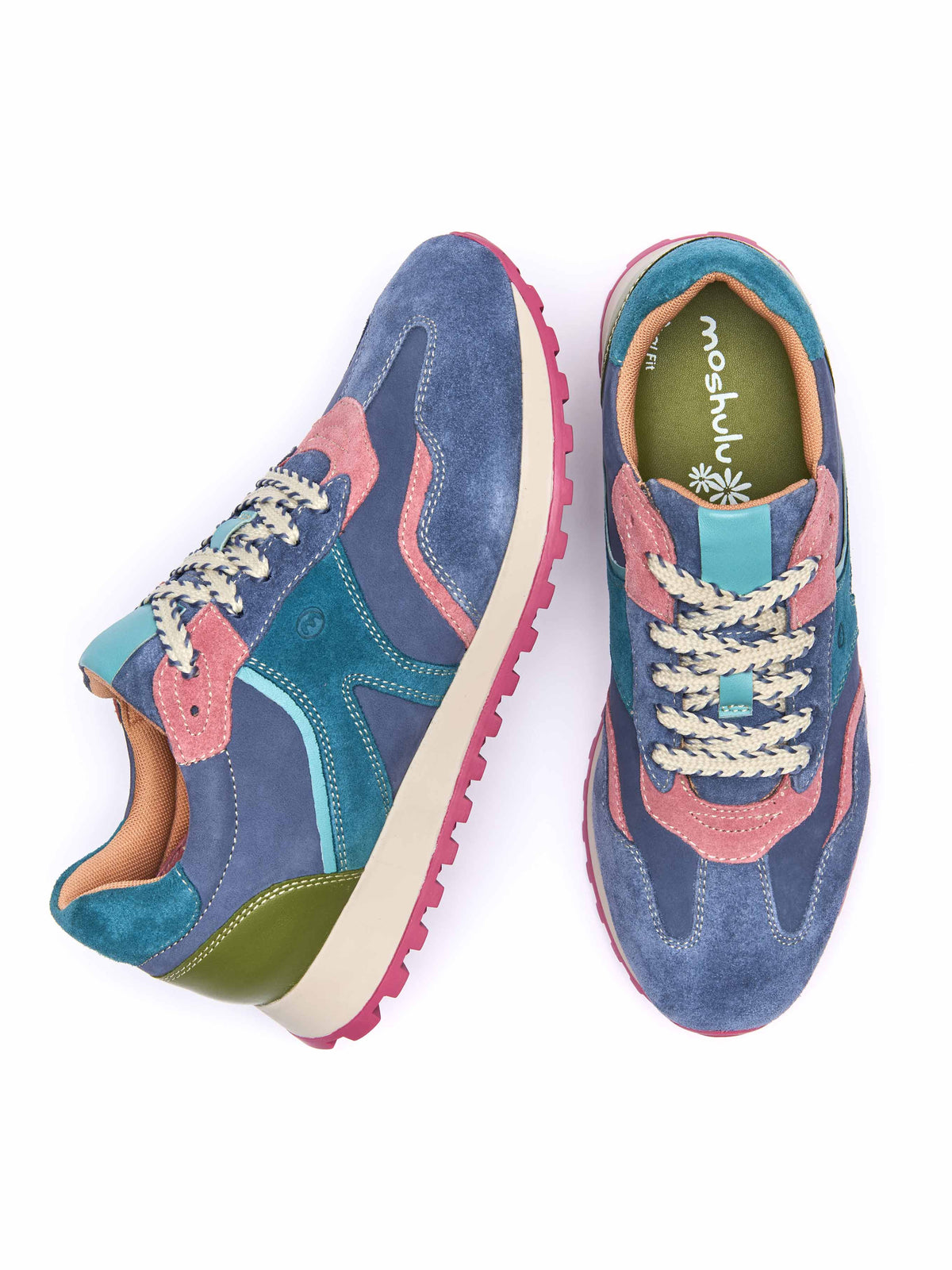 Blue sporty lace up trainer - REMI DEEP HARBOUR BLUE NUBUCK/SUEDE