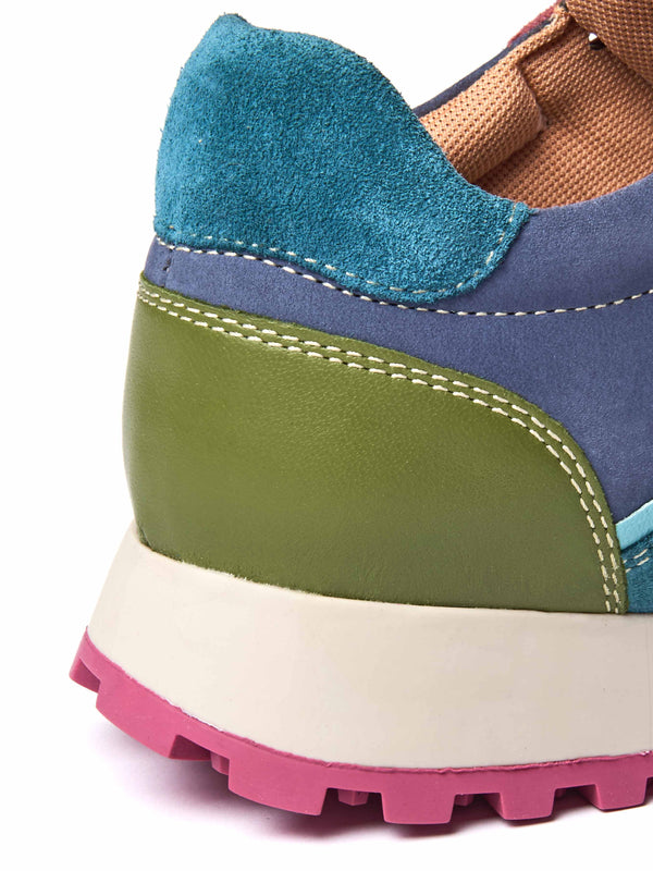 Blue sporty lace up trainer - REMI DEEP HARBOUR BLUE NUBUCK/SUEDE