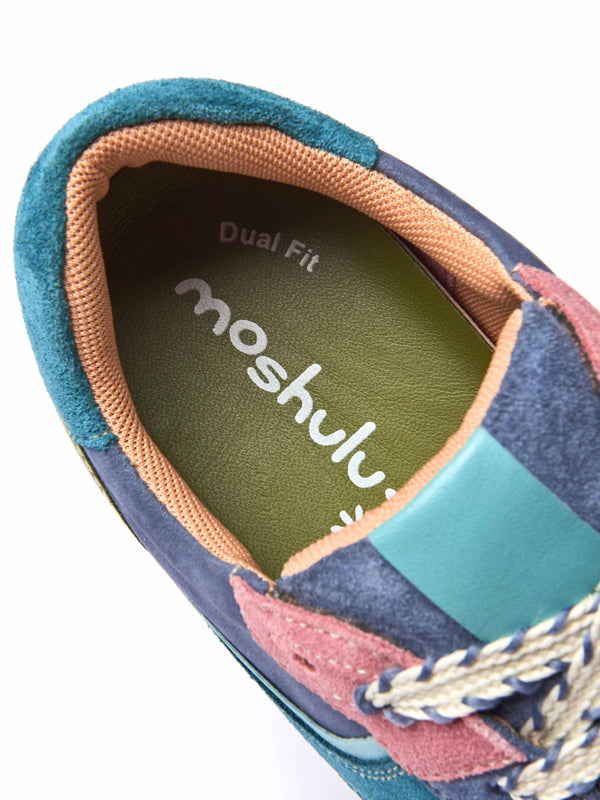 Blue sporty lace up trainer - REMI DEEP HARBOUR BLUE NUBUCK/SUEDE