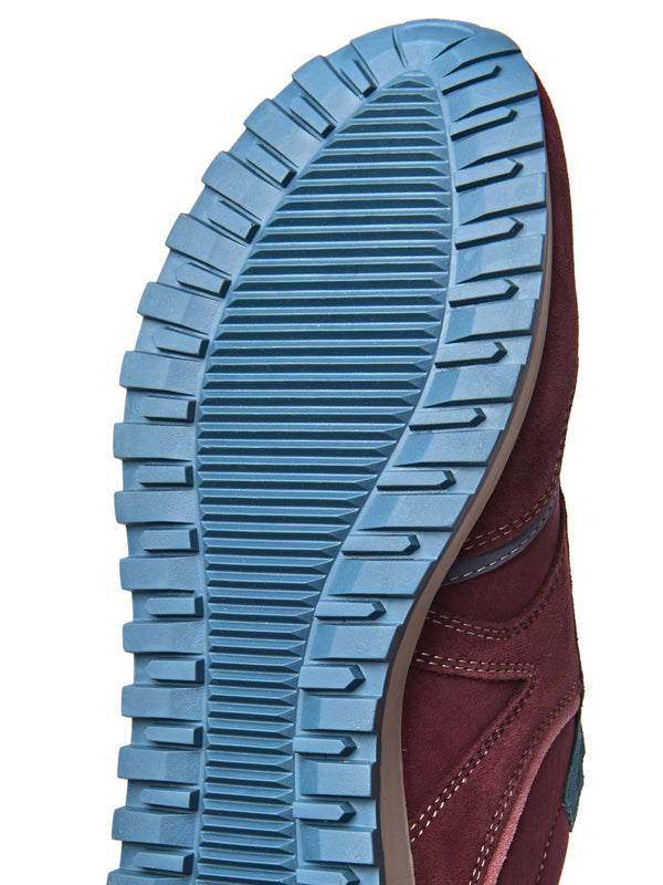 Red:Blue sporty lace up trainer - REMI ZINFANDEL RED NUBUCK/SUEDE
