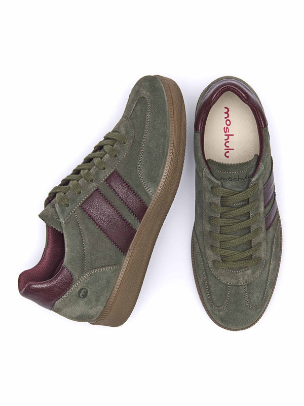 Green colourful and metallic fashion trainers - JESS OLIVE GREEN SUEDE