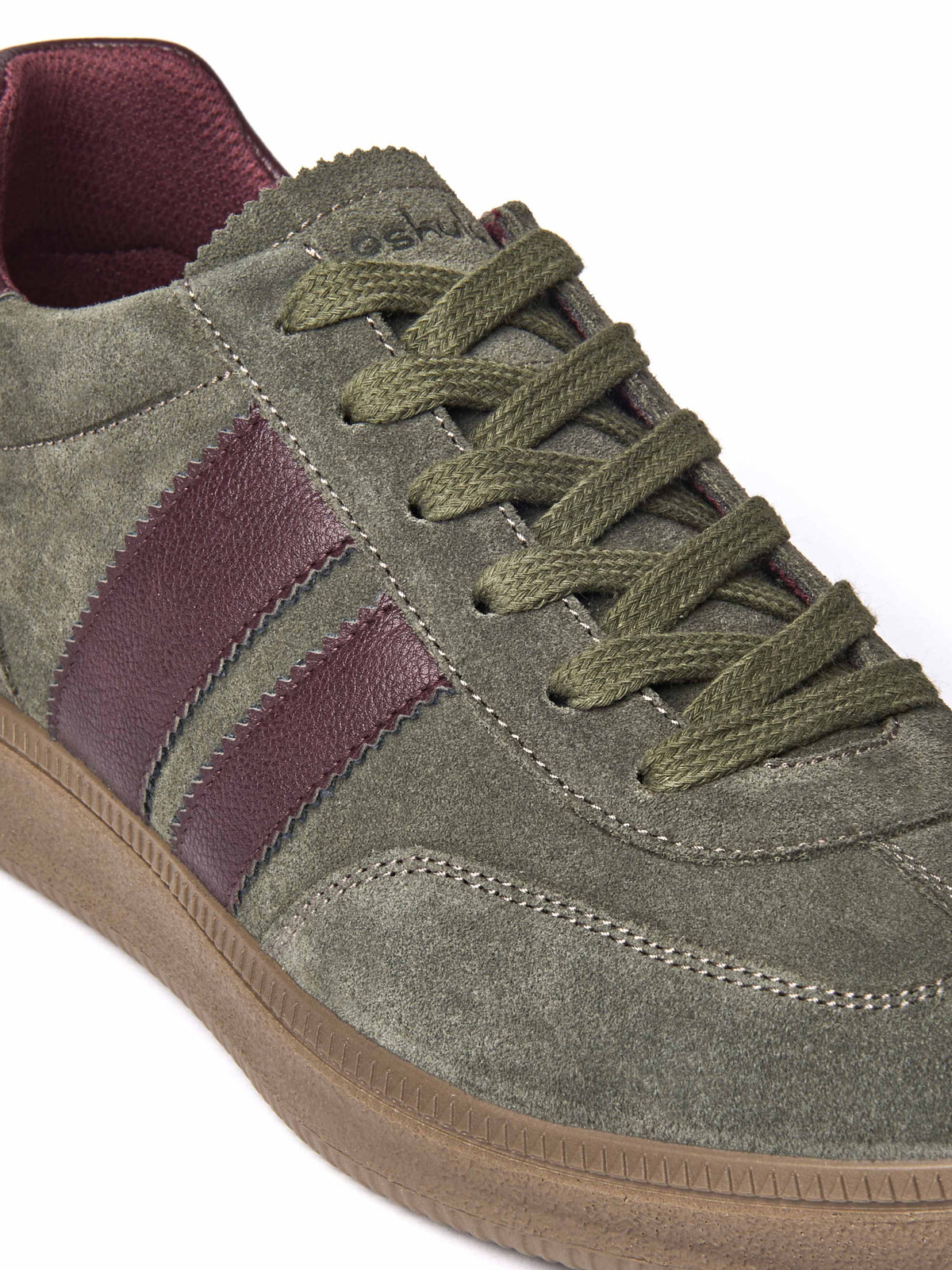 Green colourful and metallic fashion trainers - JESS OLIVE GREEN SUEDE