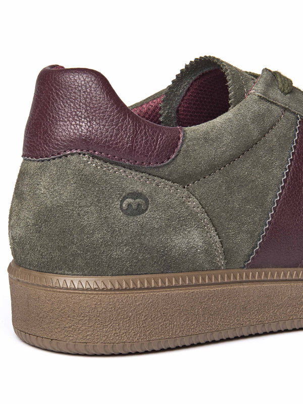Green colourful and metallic fashion trainers - JESS OLIVE GREEN SUEDE