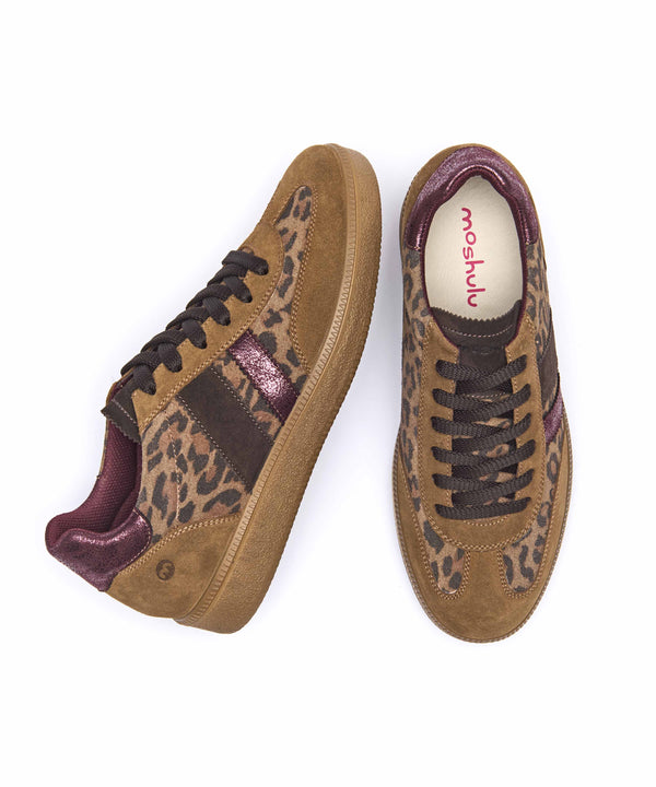 JESS PECAN LEOPARD PRINT SUEDE