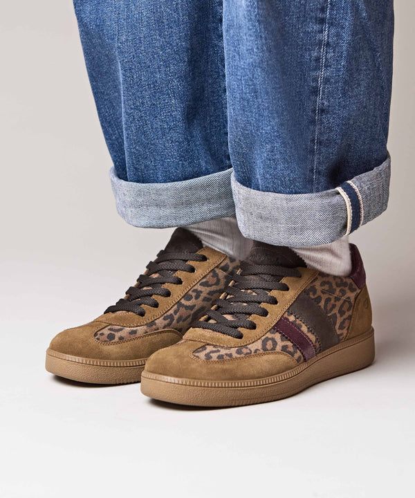 JESS PECAN LEOPARD PRINT SUEDE
