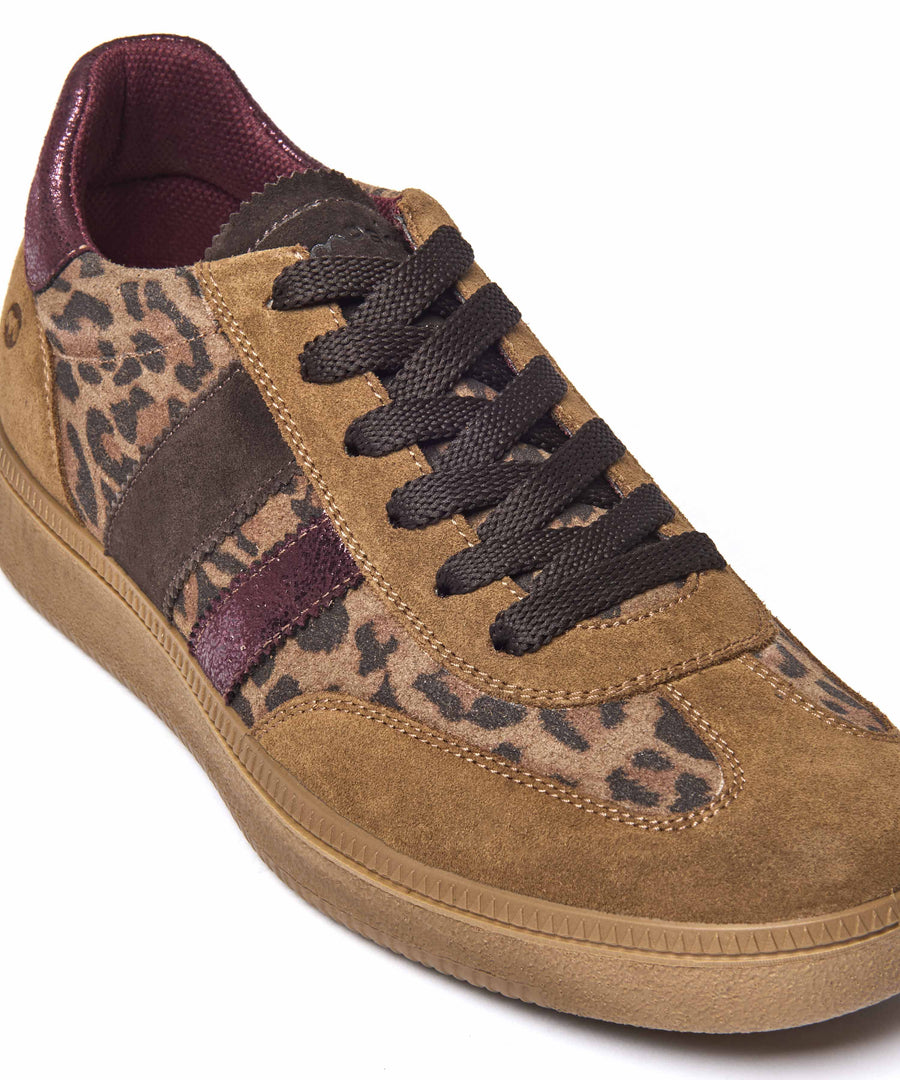 JESS PECAN LEOPARD PRINT SUEDE