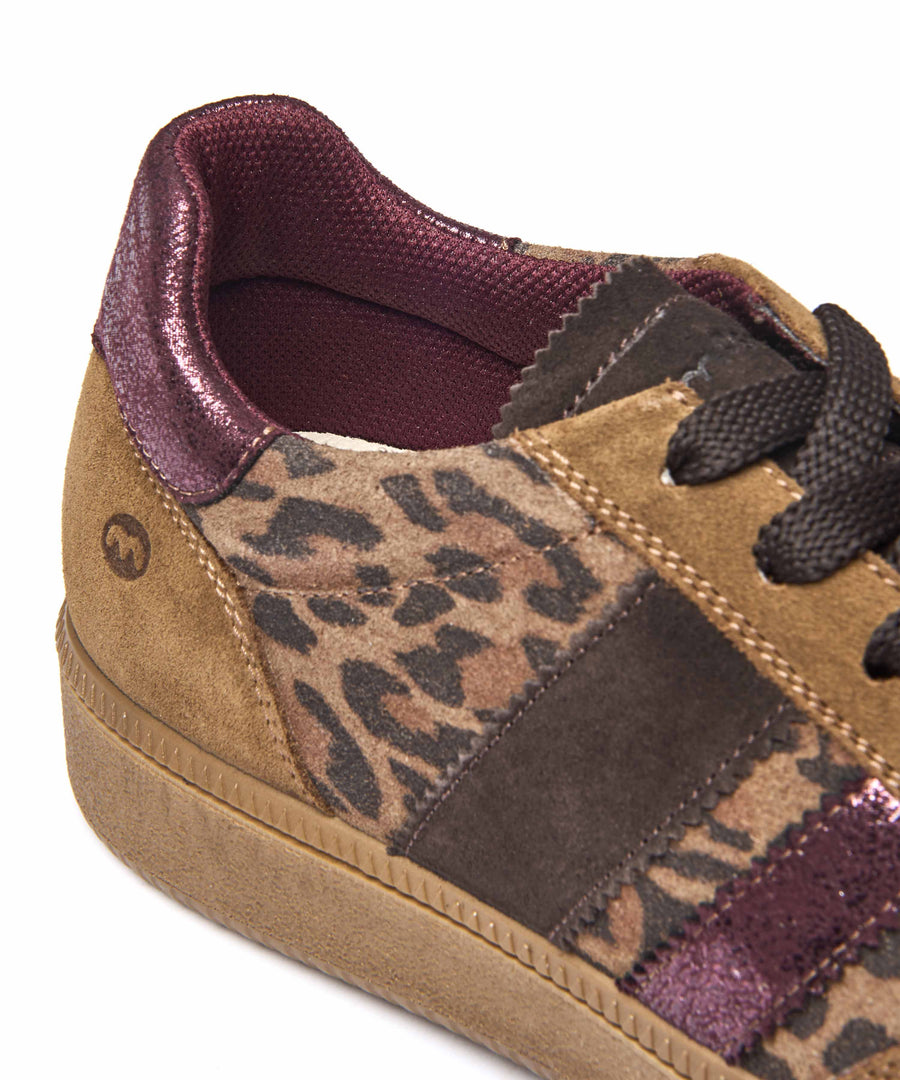 JESS PECAN LEOPARD PRINT SUEDE