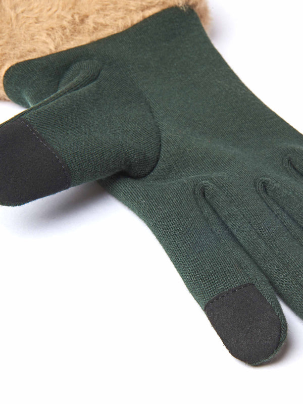 Green touch screen gloves - GREBE GLOVE PINE GREEN