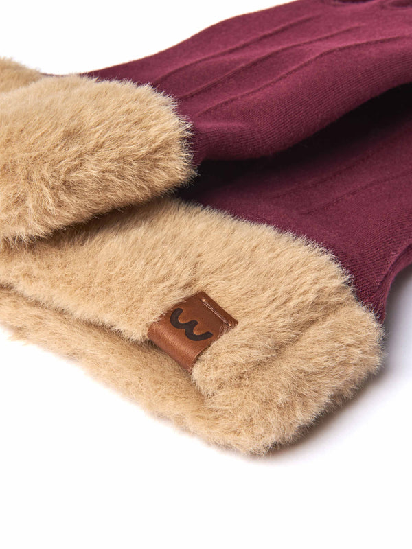 Red touch screen gloves - GREBE GLOVE ZINFANDEL RED