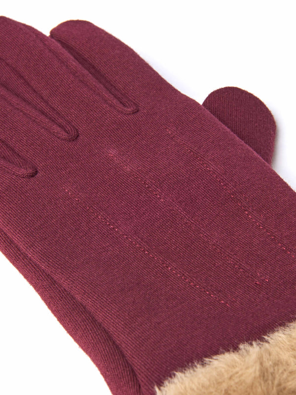 Red touch screen gloves - GREBE GLOVE ZINFANDEL RED
