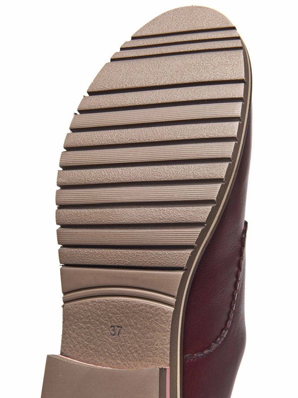 Red smart scalloped-edge leather Derbys - RAFFLESIA ZINFANDEL RED LEATHER
