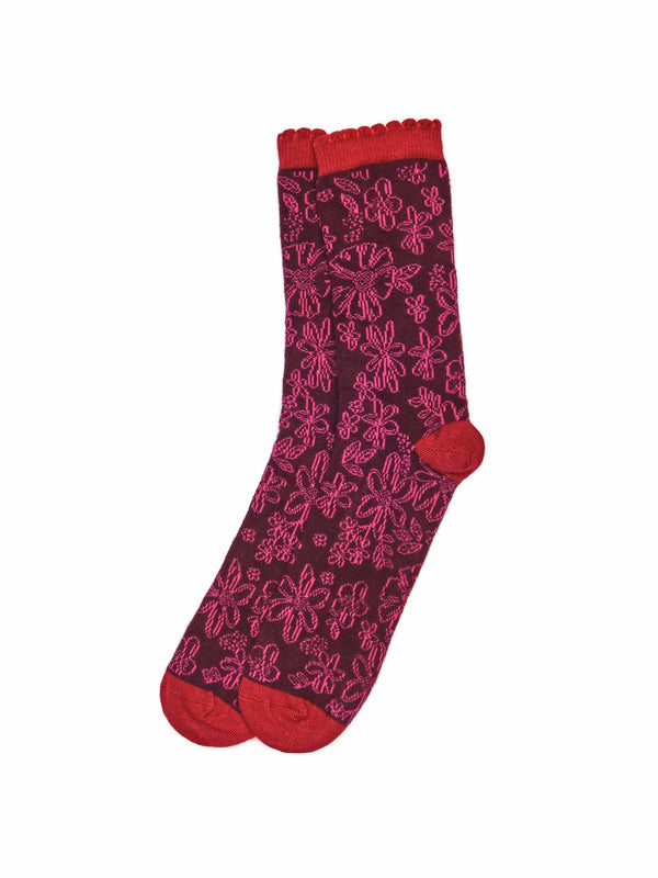 Multi CHRISTMAS SOCK BOX FOR HER - CHRISTMAS SOCK BOX FOR HER BAUBLE MORELLO CHERRY FLORAL
