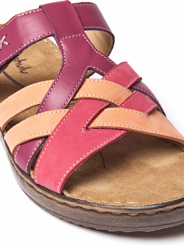 ZAHARA FUCHSIA PINK MULTI LEATHER