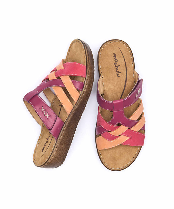 ZAHARA FUCHSIA PINK MULTI LEATHER
