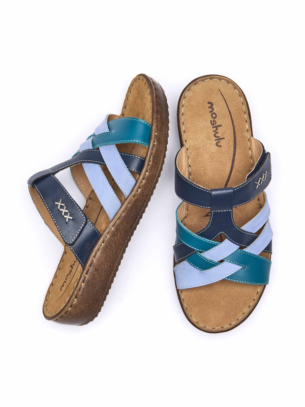 ZAHARA INDIGO MULTI LEATHER