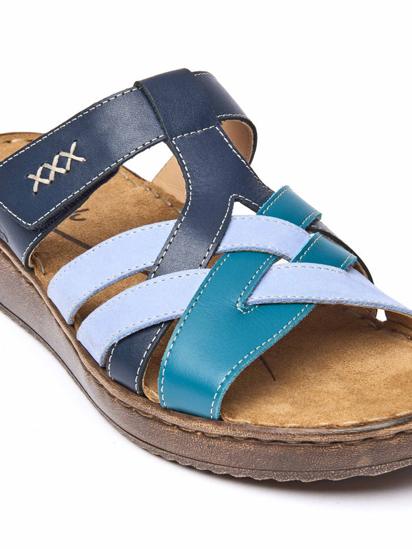 ZAHARA INDIGO MULTI LEATHER