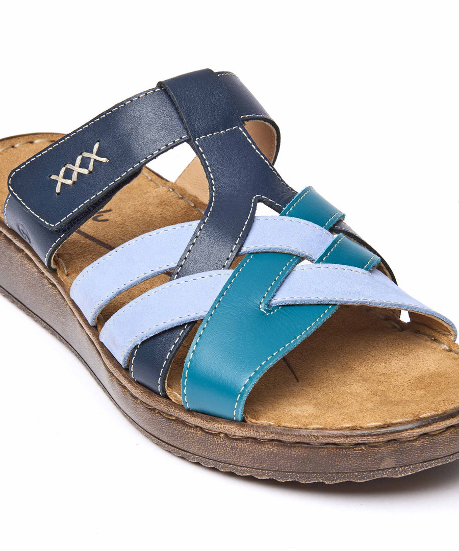 ZAHARA INDIGO MULTI LEATHER