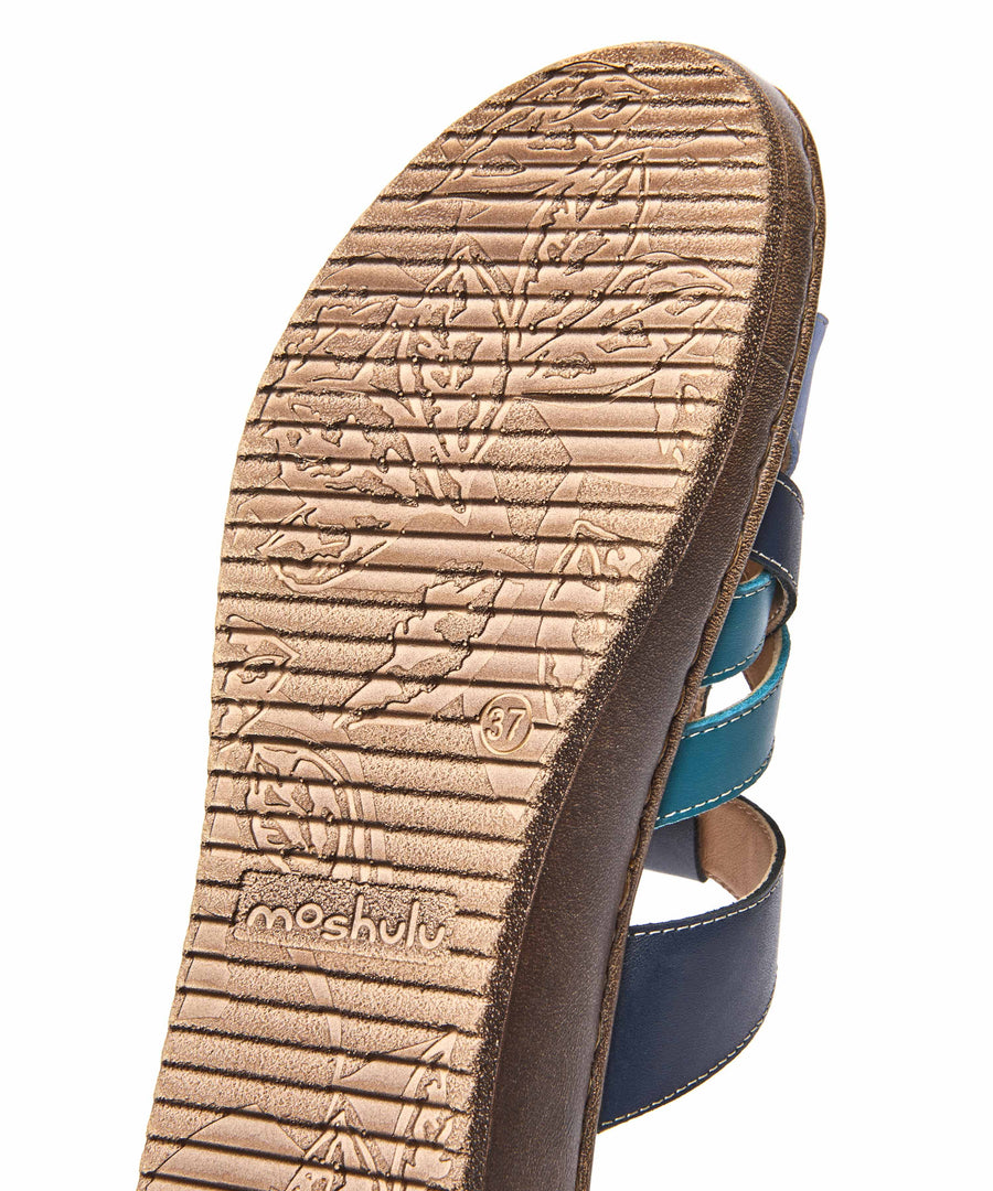 ZAHARA INDIGO MULTI LEATHER