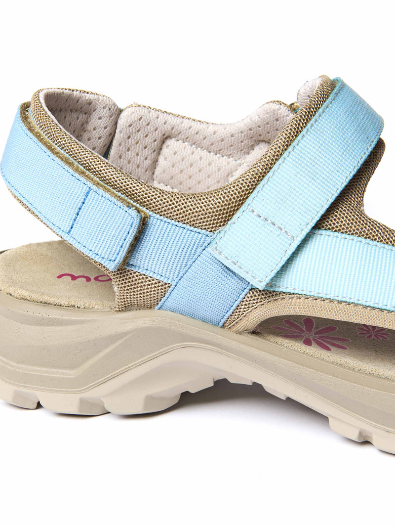 Blue chunky lightweight adventure sandals - LUNE SKY BLUE MULTI