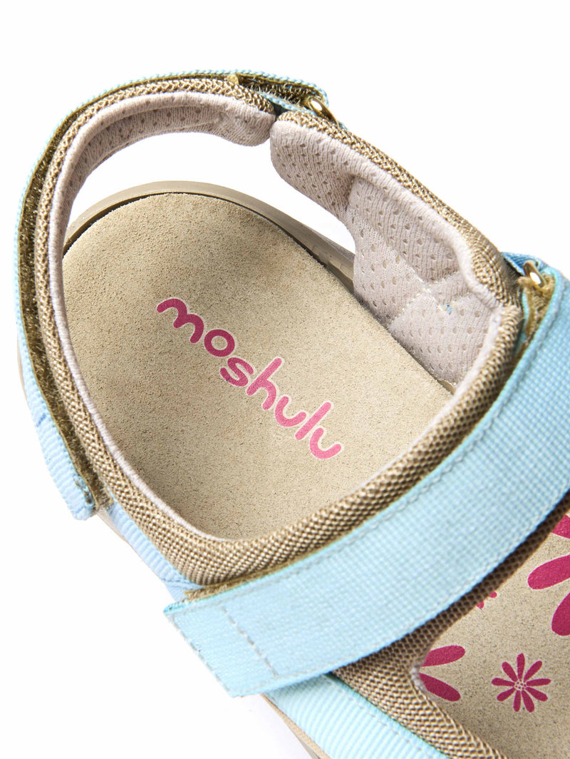 Blue chunky lightweight adventure sandals - LUNE SKY BLUE MULTI