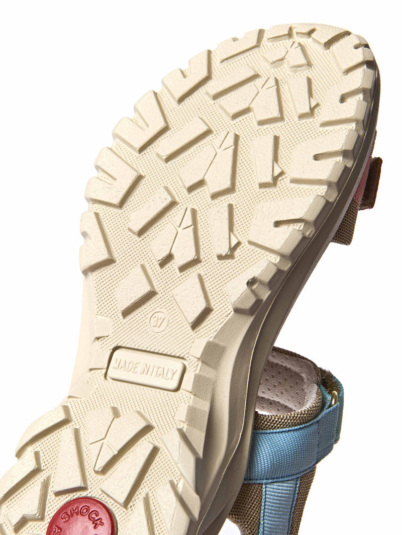 Blue chunky lightweight adventure sandals - LUNE SKY BLUE MULTI