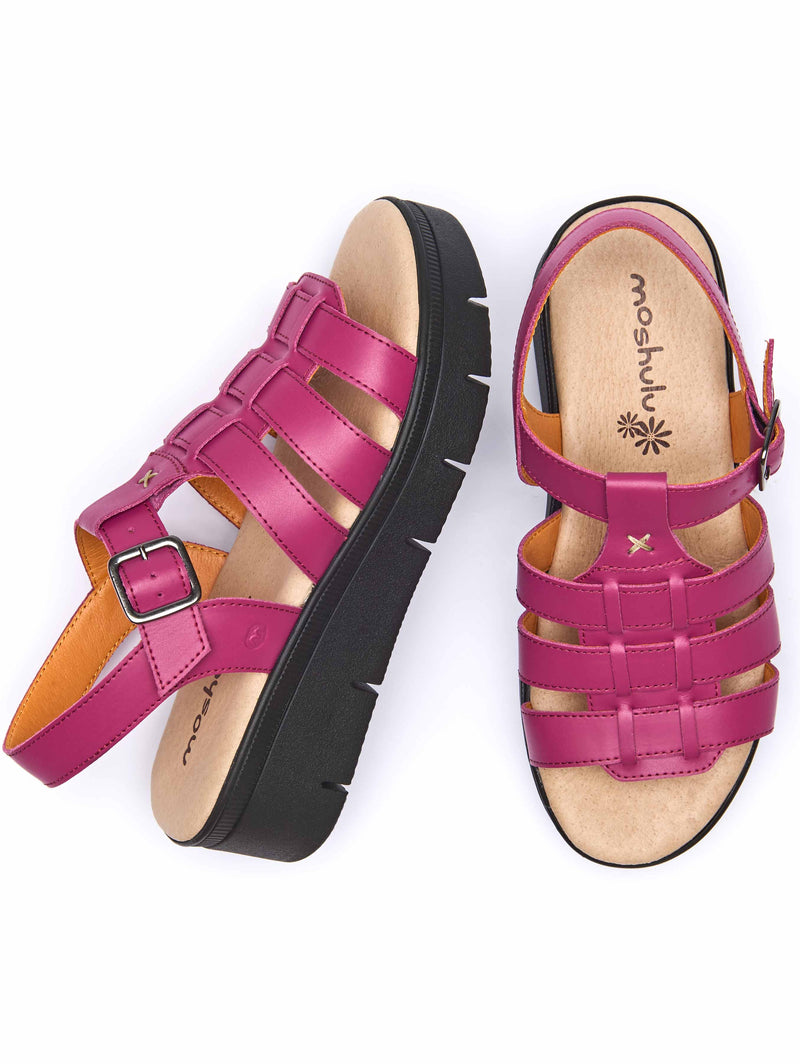 Pink platform gladiator sandals - TULSA FUCHSIA PINK LEATHER