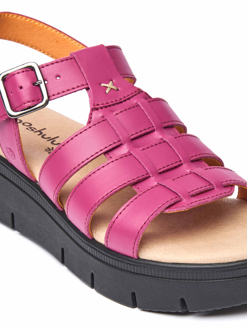 Pink platform gladiator sandals - TULSA FUCHSIA PINK LEATHER
