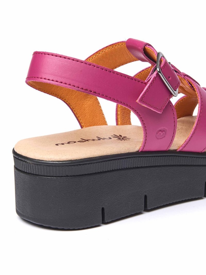 Pink platform gladiator sandals - TULSA FUCHSIA PINK LEATHER