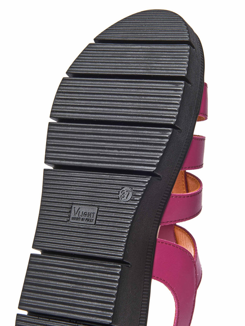 Pink platform gladiator sandals - TULSA FUCHSIA PINK LEATHER