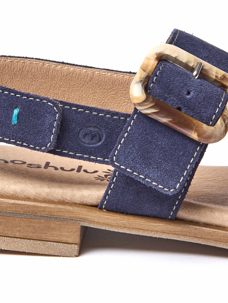 Blue two-toned suede sandals - HEDDON INDIGO/TAN SUEDE