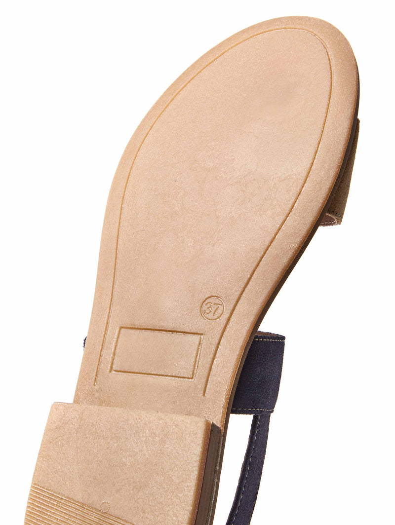 Blue two-toned suede sandals - HEDDON INDIGO/TAN SUEDE