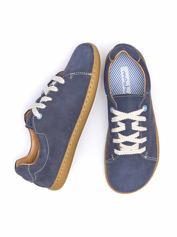 Blue ladies moccasin-style trainer - POLZEATH INDIGO NUBUCK