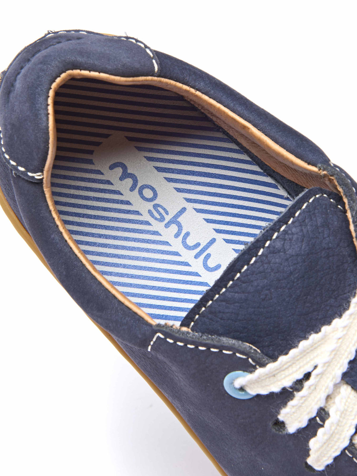 Blue ladies moccasin-style trainer - POLZEATH INDIGO NUBUCK