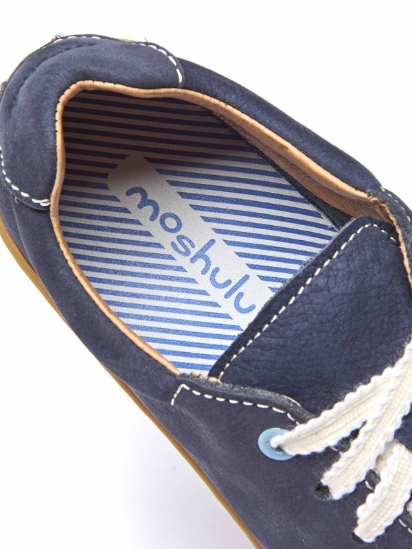 Blue ladies moccasin-style trainer - POLZEATH INDIGO NUBUCK