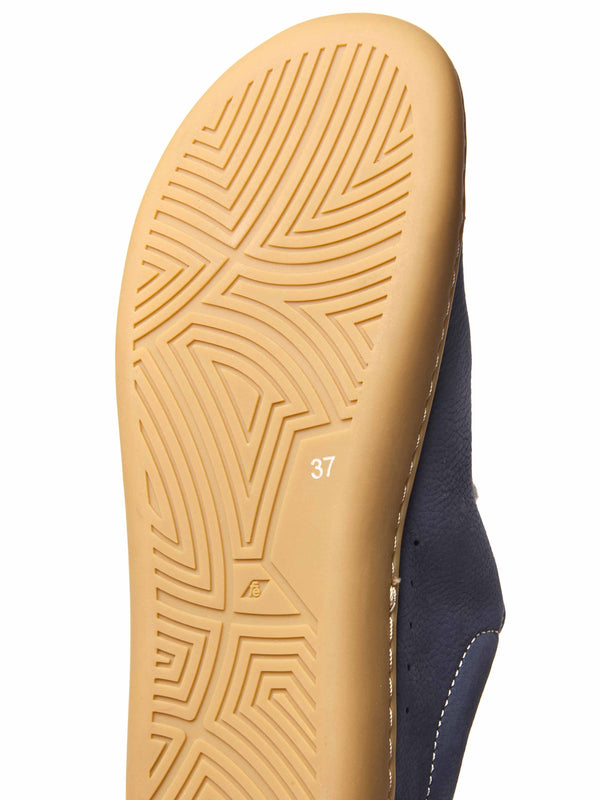 Blue ladies moccasin-style trainer - POLZEATH INDIGO NUBUCK