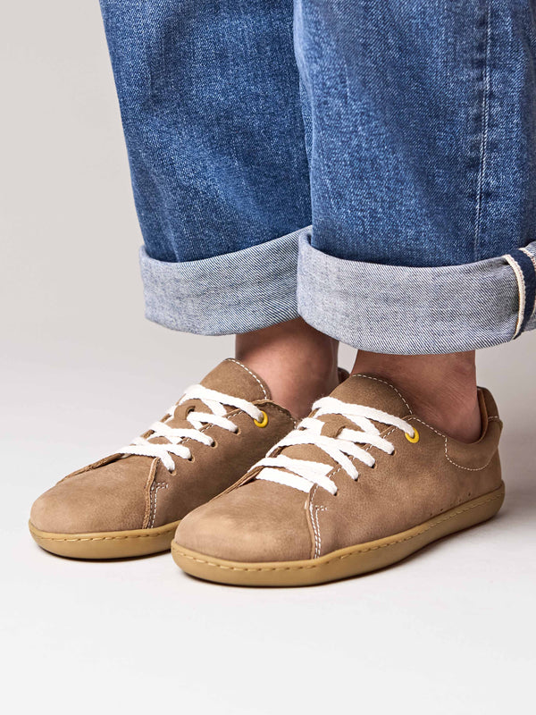 Brown ladies moccasin-style trainer - POLZEATH PECAN NUBUCK